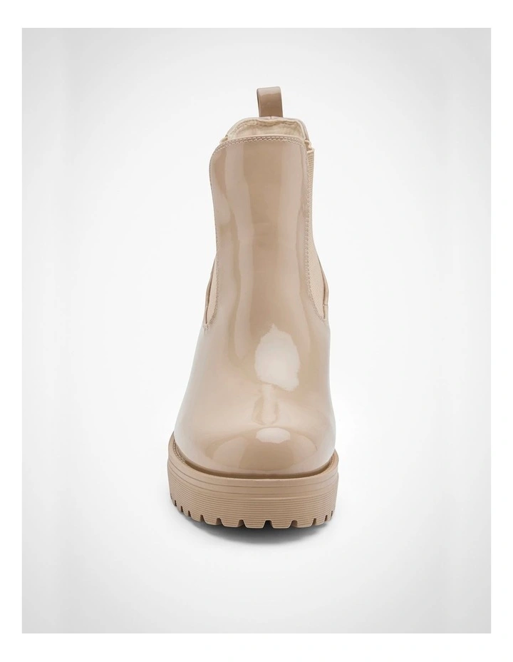 Patent Chelsea Gusset Boot in Taupe image 4