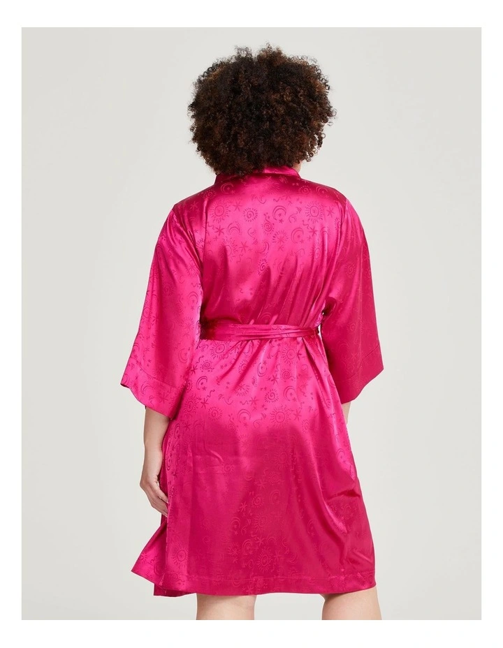 Satin Stretch Celestial Kimono in Raspberry Sorbet image 2