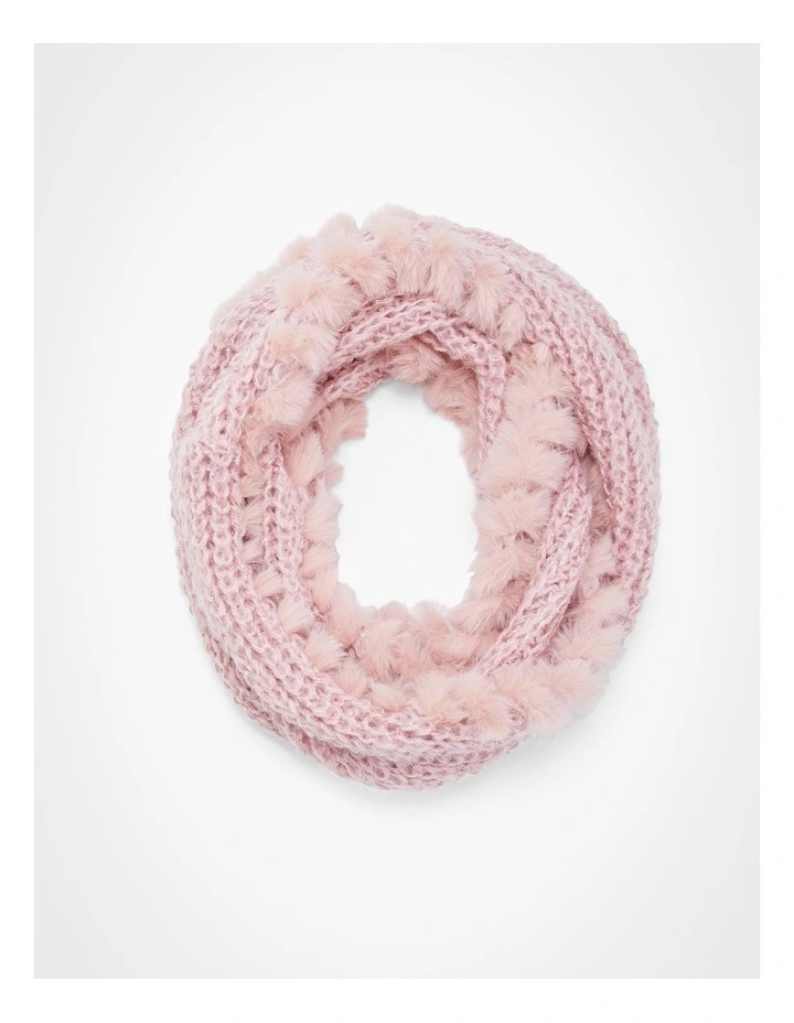 Fur Trim Snood in Blush image 1