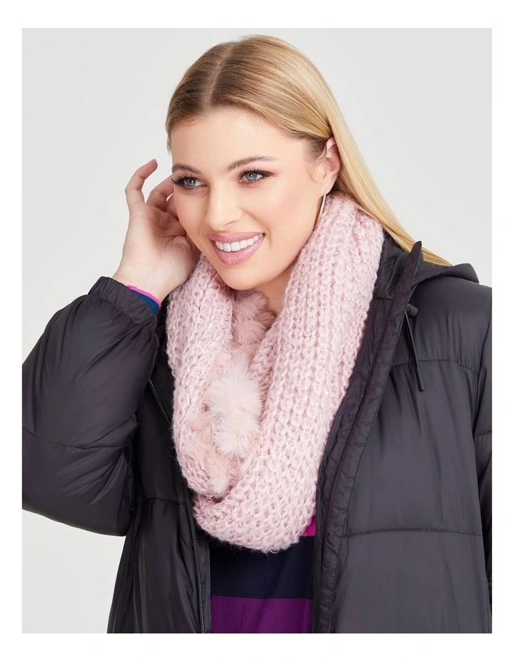 Fur Trim Snood in Blush image 2