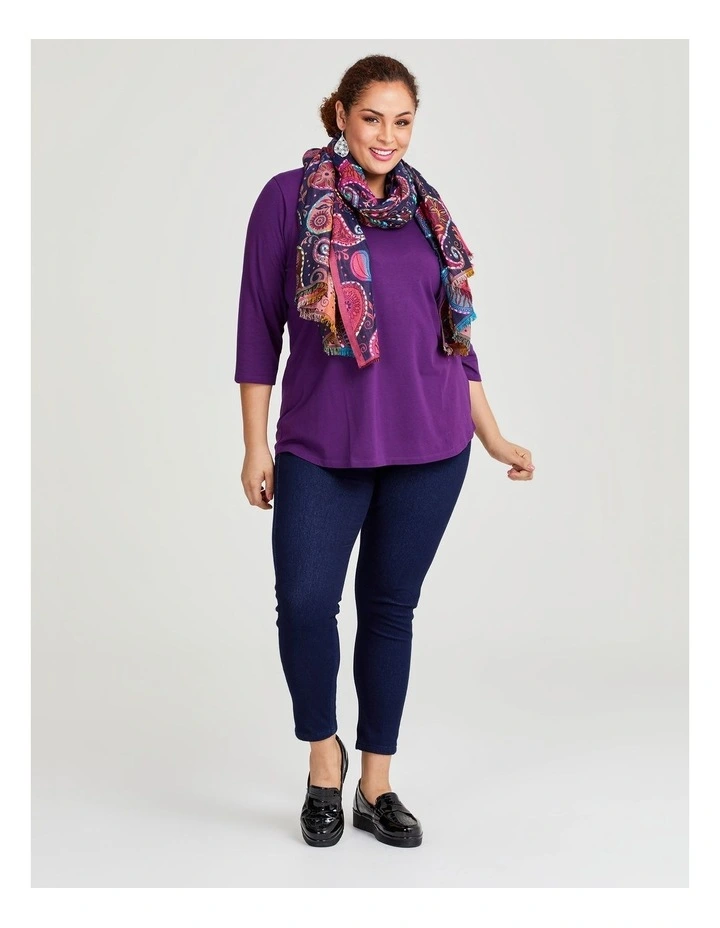 Paisley Embroidered Scarf in Multi image 6