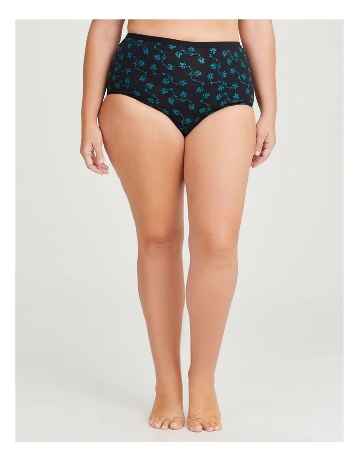 Period Undies Heavy Brief in Teal Floral image 1