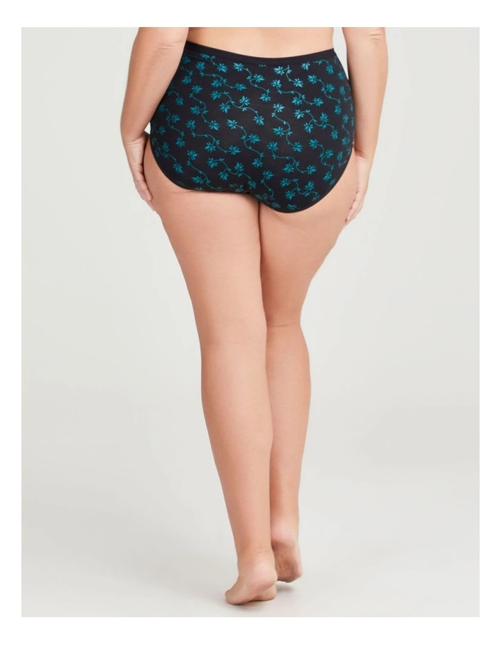 Period Undies Heavy Brief in Teal Floral image 2
