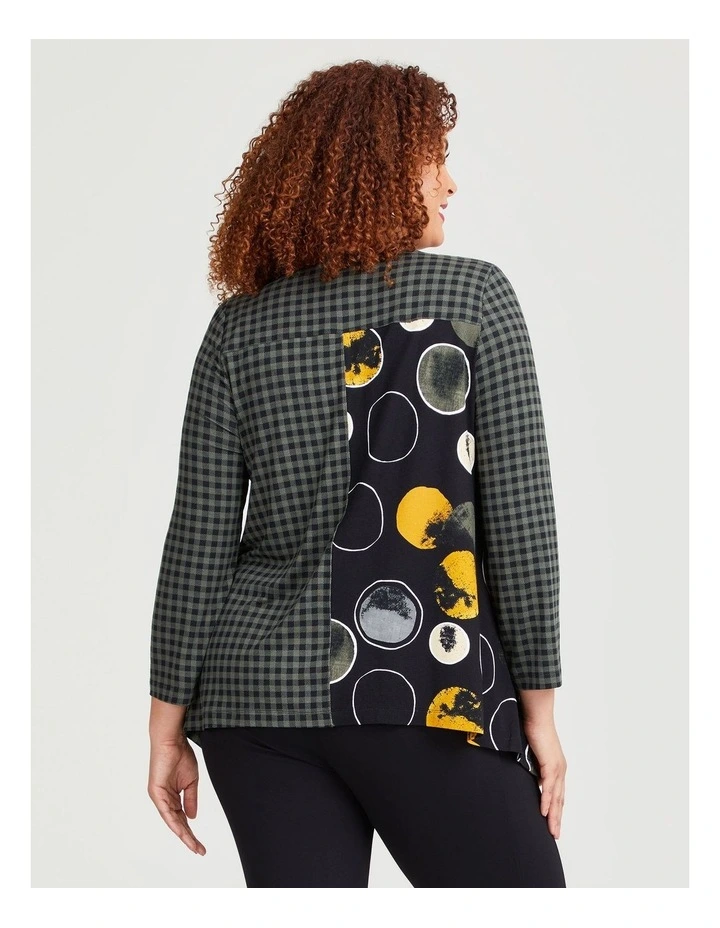 Natural Rosalia Spot Check Cardigan in Print image 2