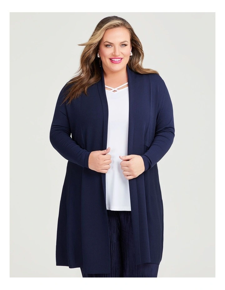 Endeavour Natural Cardigan in Dark Indigo image 1