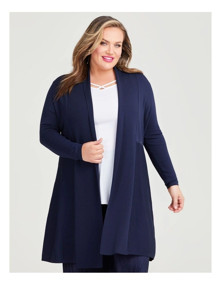 Endeavour Natural Cardigan in Dark Indigo image 3