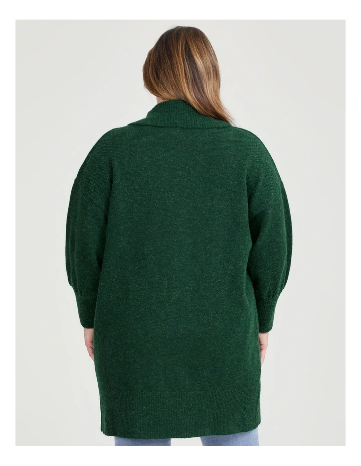 Lofty Balloon Sleeve Cardigan in Lush Meadow image 2