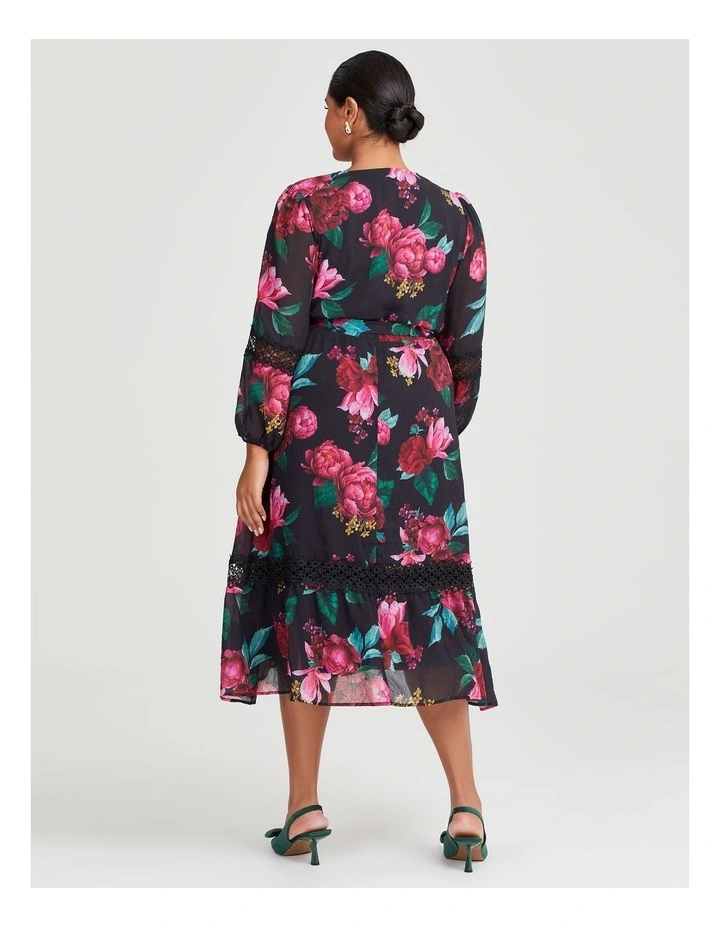 Yarra Chiffon Midi Dress in Red Floral\t image 2