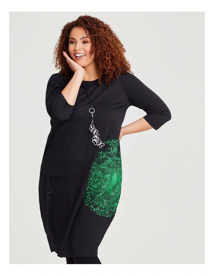 Ponte Nora Dress in Black image 4