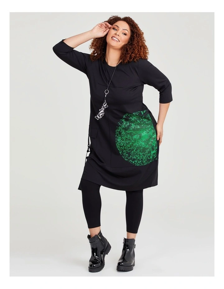 Ponte Nora Dress in Black image 5