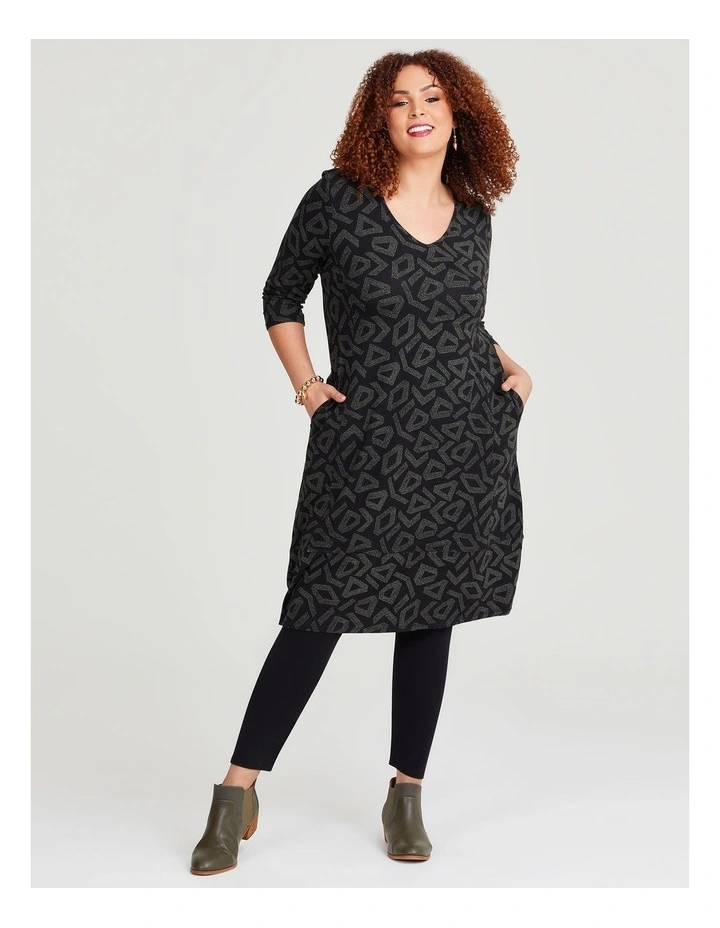 Natural Kaissy Dress in Print image 1