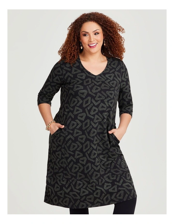 Natural Kaissy Dress in Print image 3