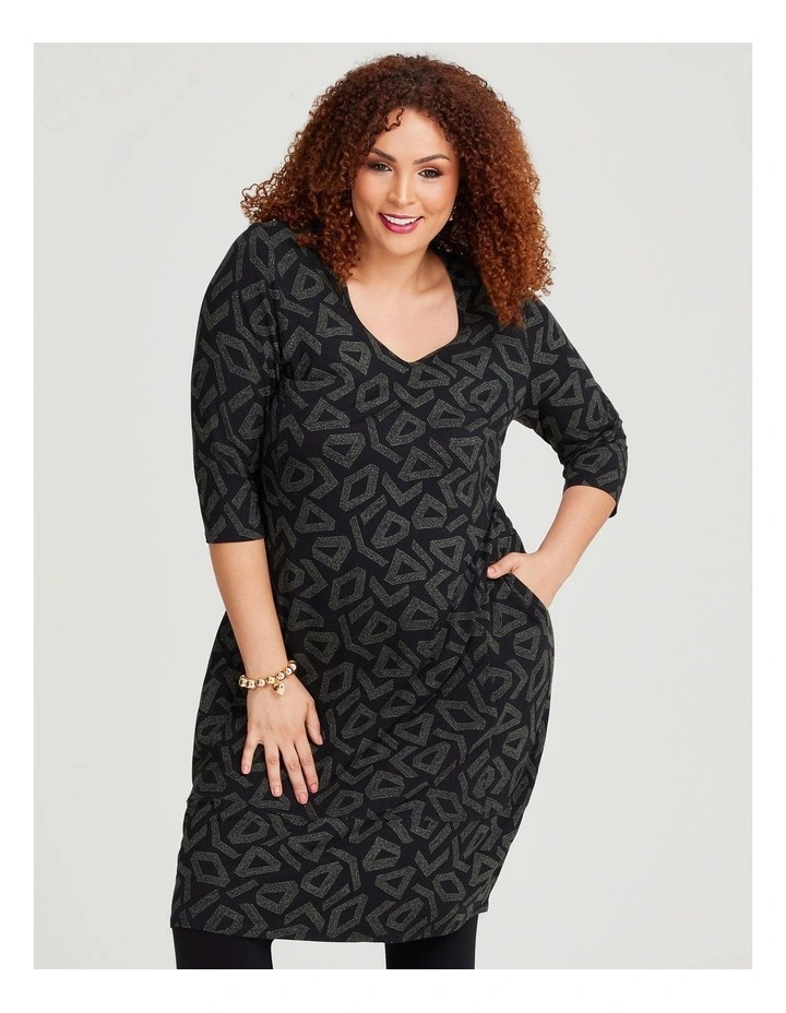 Natural Kaissy Dress in Print image 4