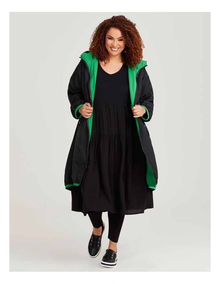 Natural Enya Tier Dress in Black image 6