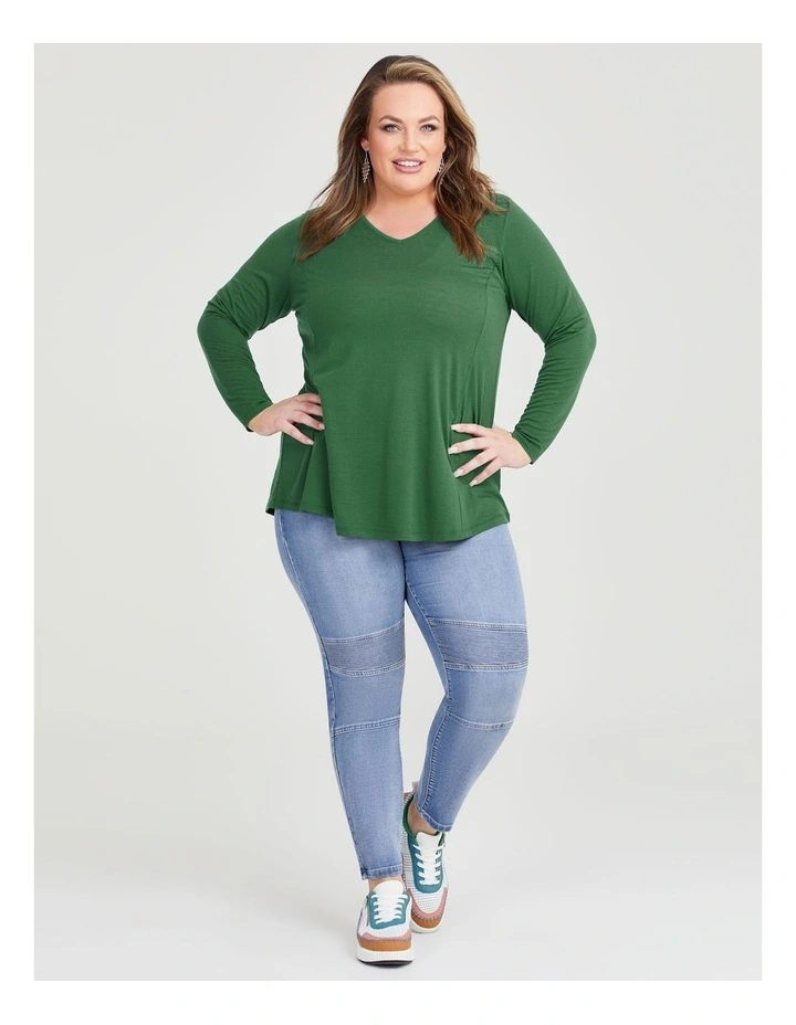 Moto Pull On Jeans in Light Blue Denim image 3