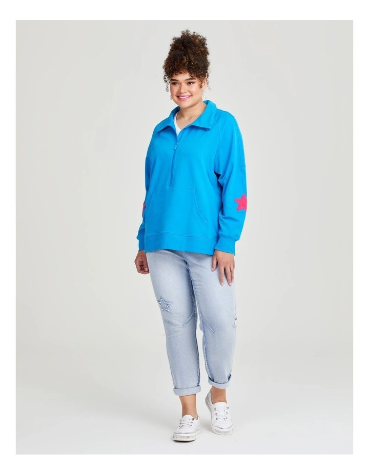 Cotton Blend Stars Jogger in Ice Blue image 3