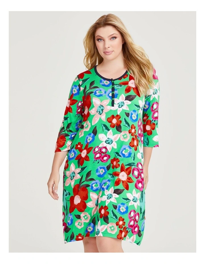 Bamboo Painterly Bloom Nightie in Print image 3