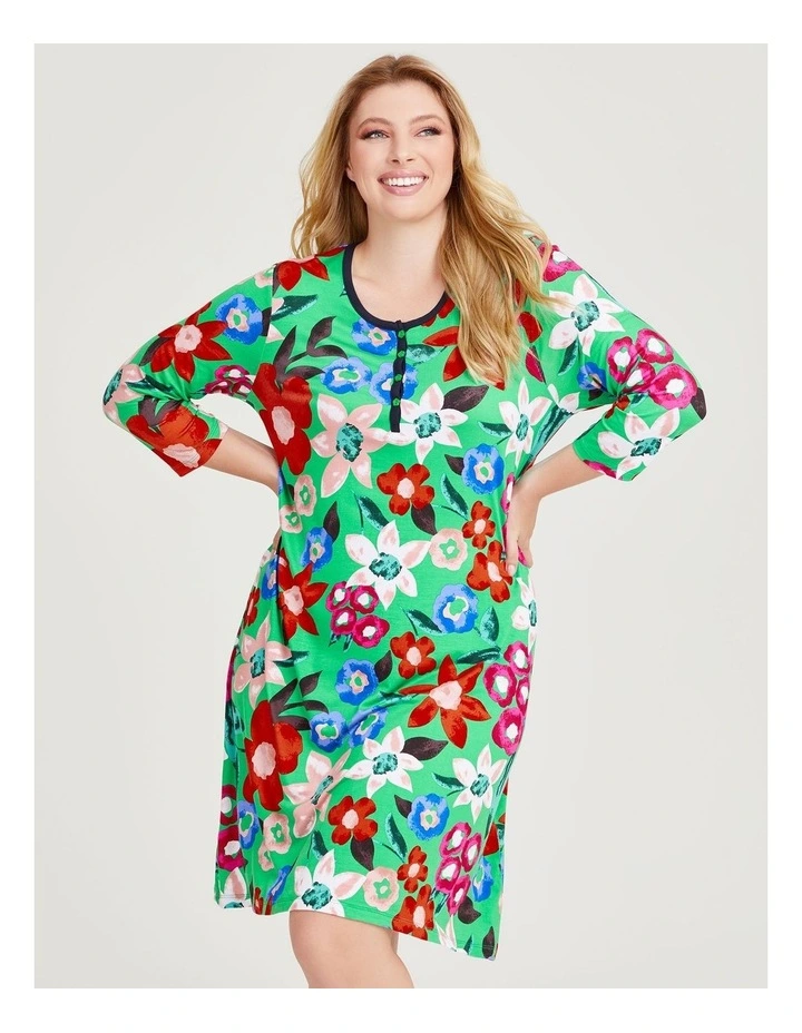 Bamboo Painterly Bloom Nightie in Print image 4