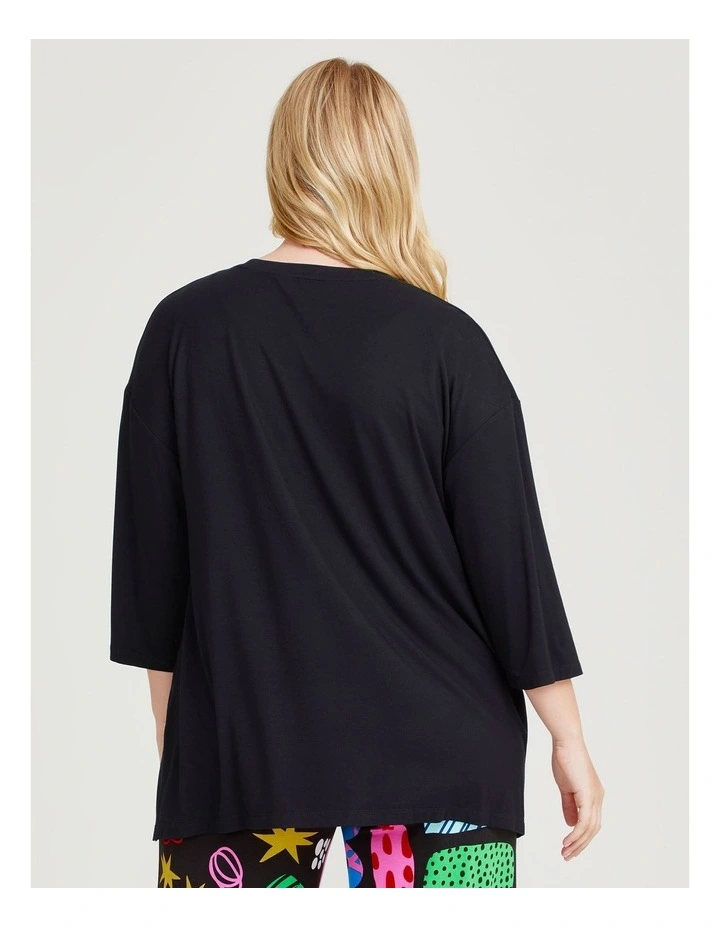 Bamboo Sunshine Pyjama Top in Black image 2