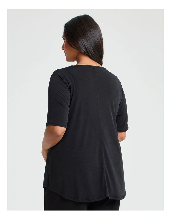 Pintuck Detail Top in Black image 2