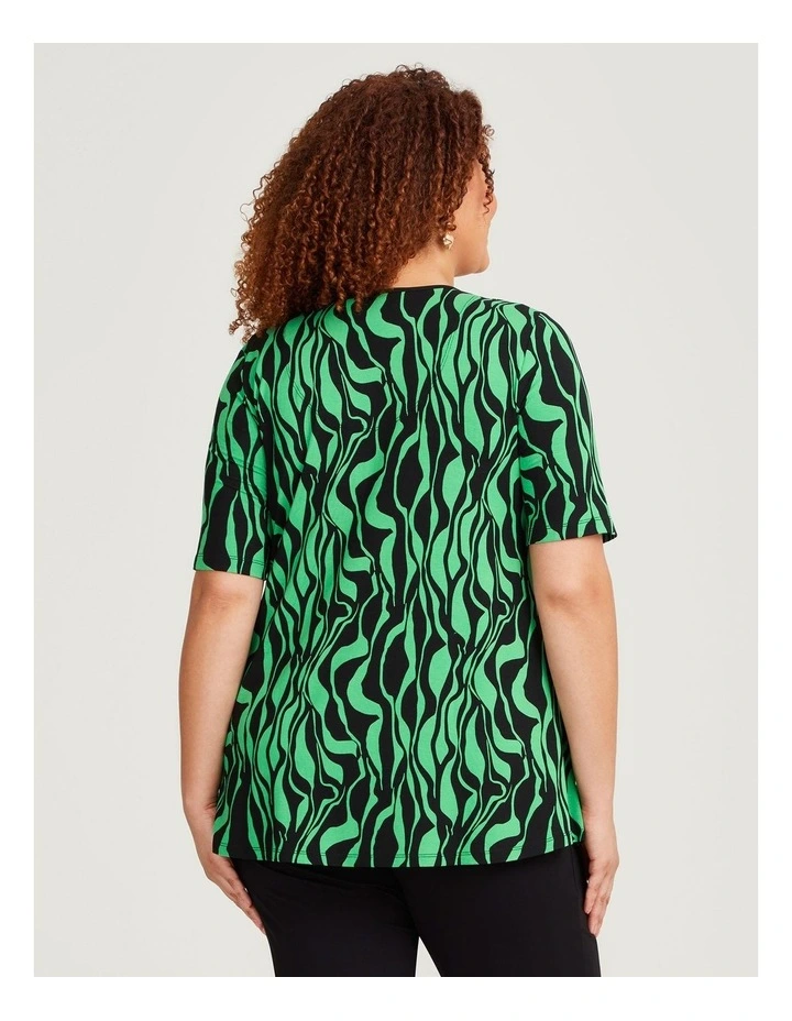 Natural Green Days Geo Top in Print image 2