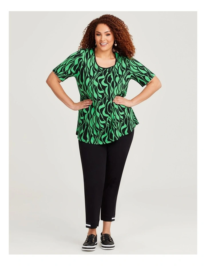 Natural Green Days Geo Top in Print image 4