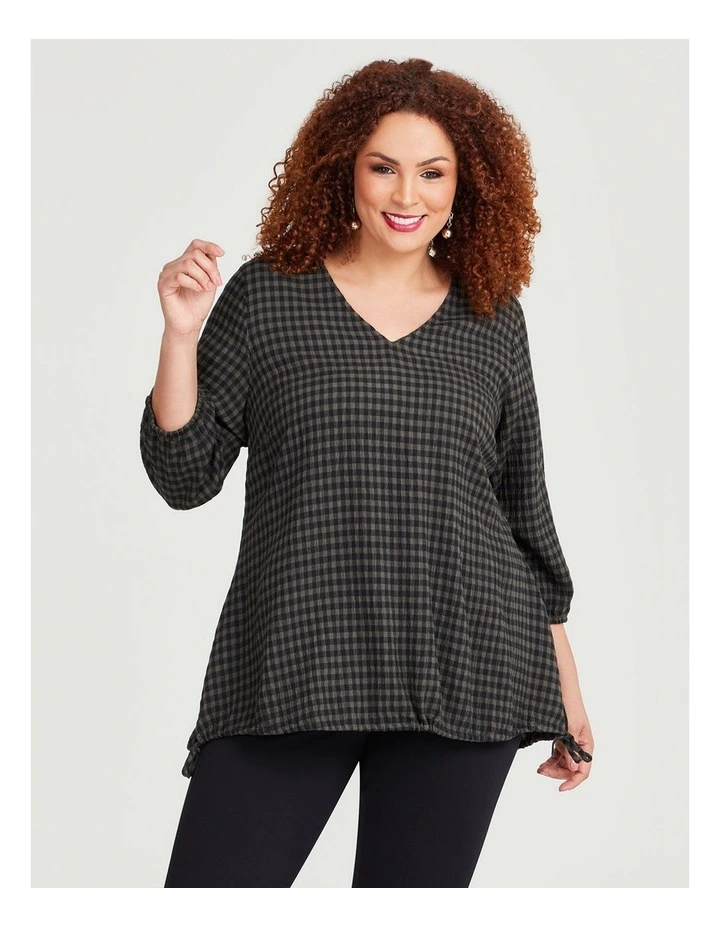 Natural Erba Check Tunic in Check image 1