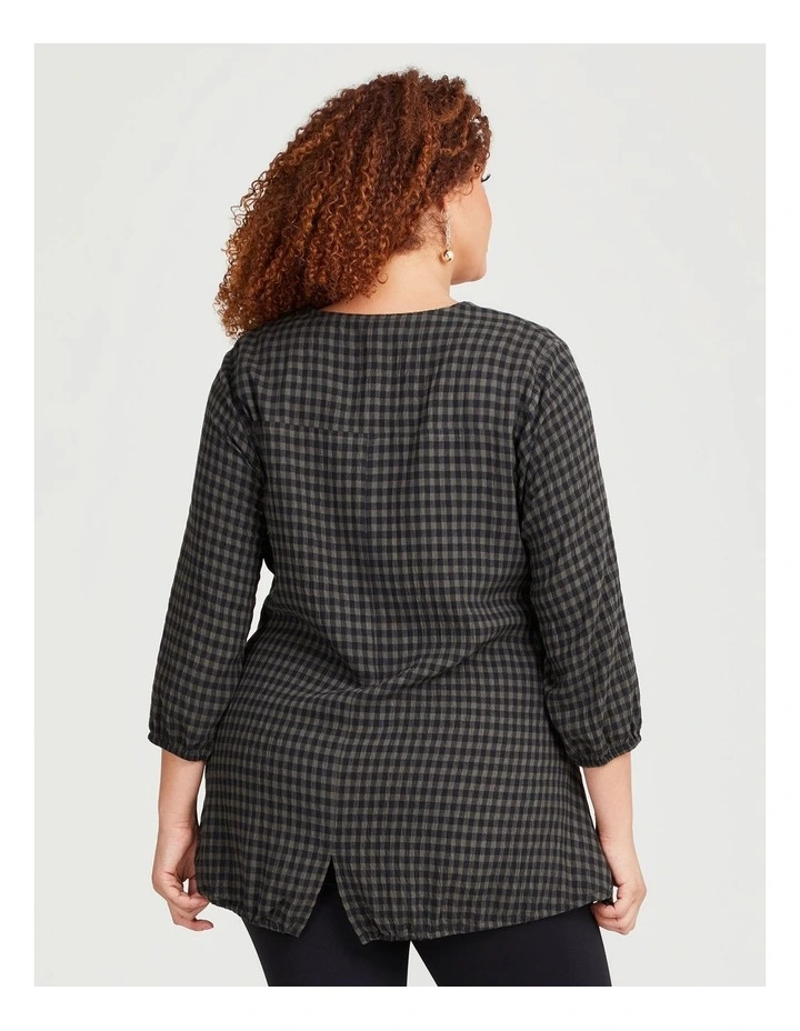 Natural Erba Check Tunic in Check image 2