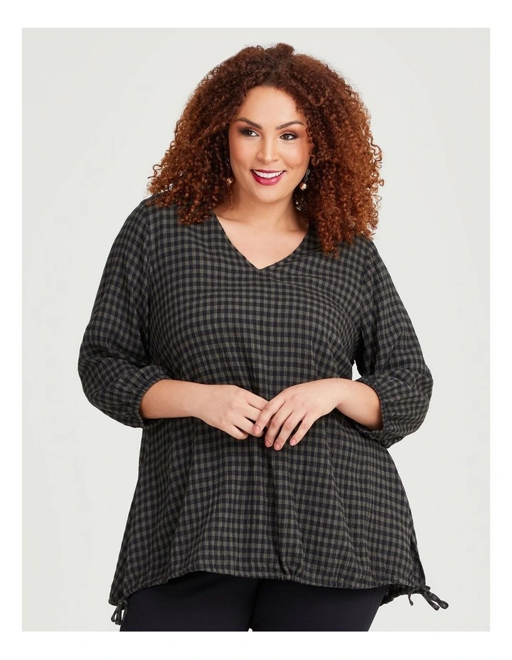 Natural Erba Check Tunic in Check image 3