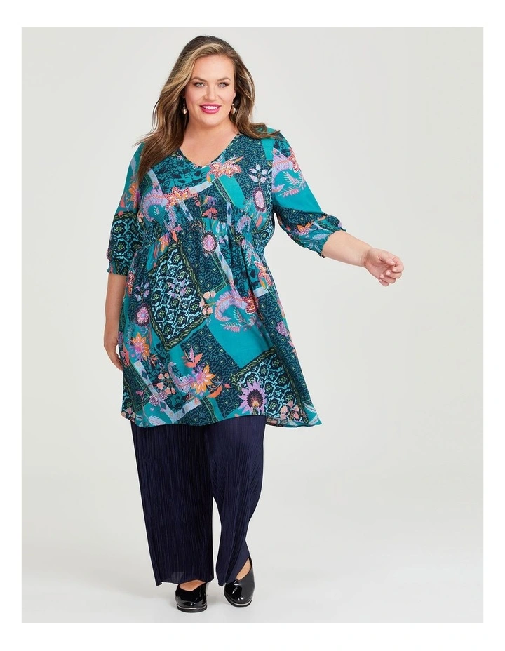 Patchwork Natural Tunic in Print image 4