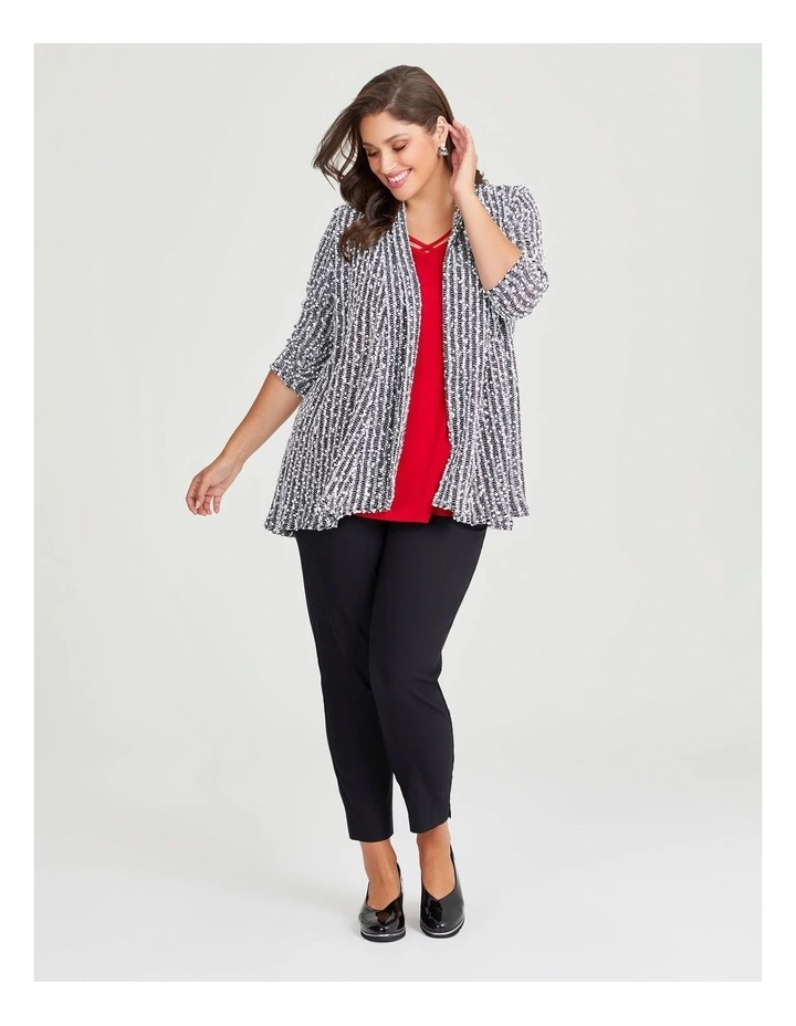 Popcorn Lurex Cardigan in Black/White image 4