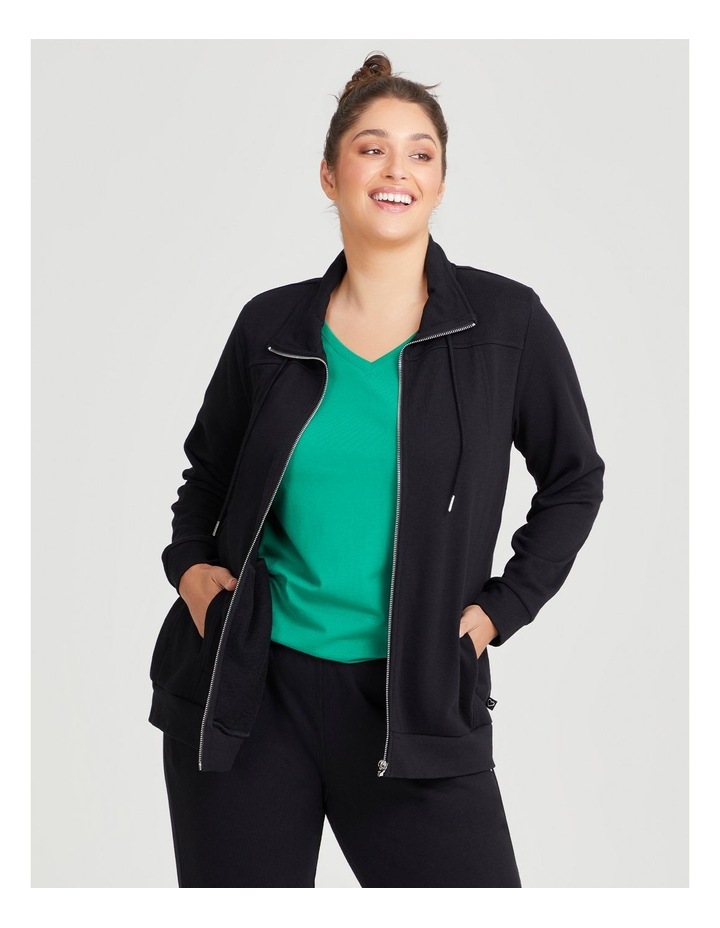 Funnel Neck Active Jacket in Black