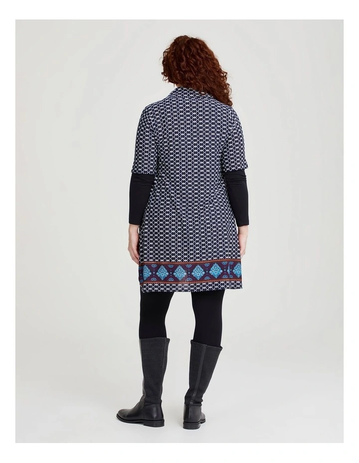 Border Print Tunic in Dark Indigo/White image 2