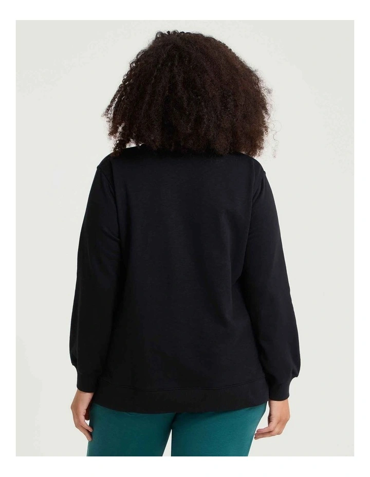 Boyfriend Tunic Sweat in Black image 2