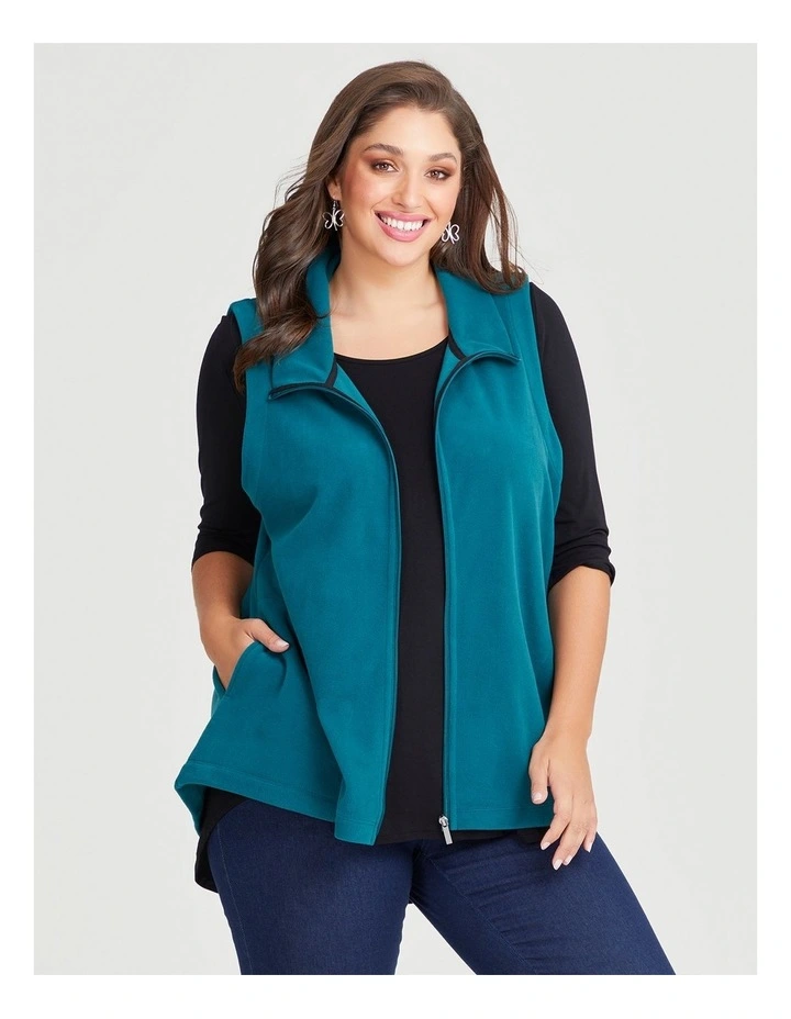 Polar Fleece Vest in Teal image 1