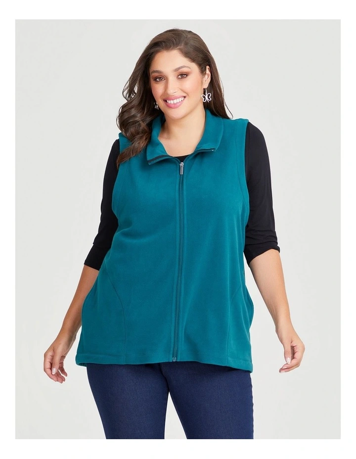 Polar Fleece Vest in Teal image 3