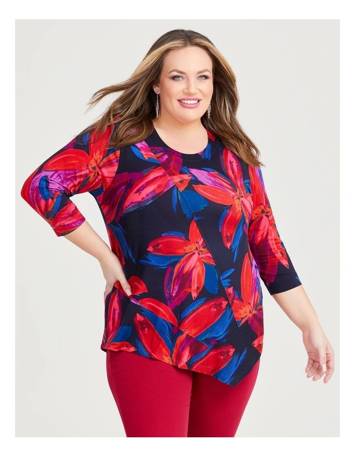 Bamboo Abstract Floral Top in Print image 1