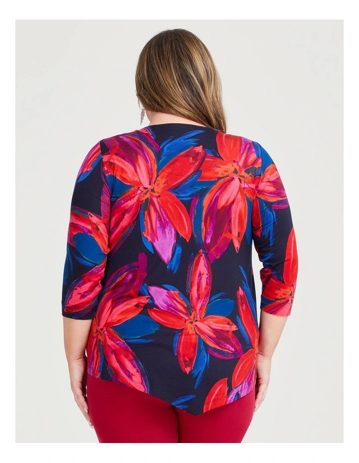 Bamboo Abstract Floral Top in Print image 2