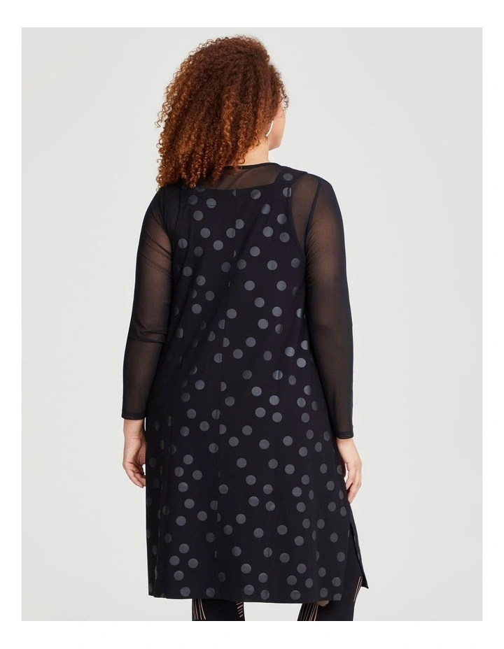 Natural Spot Pinafore Dress in Black image 2