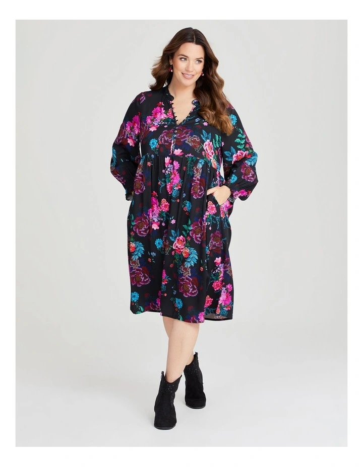 Floral Bouquet Dress in Print image 1