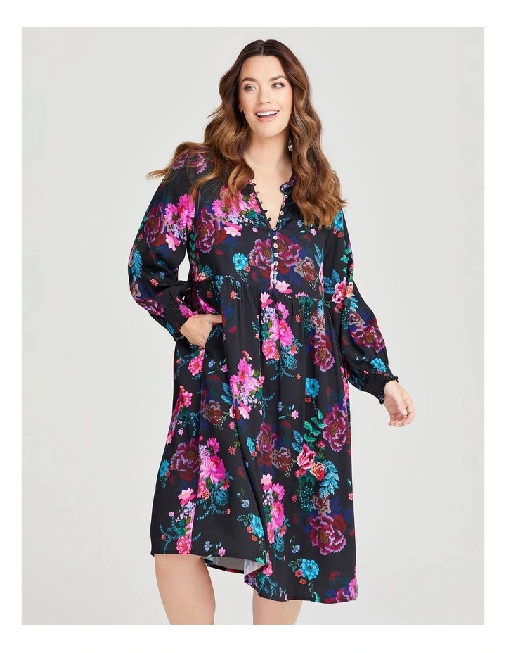 Floral Bouquet Dress in Print image 3