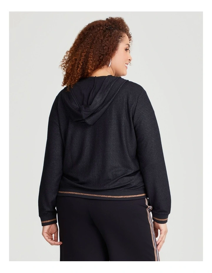 Texture Play Zip Jacket in Black image 2