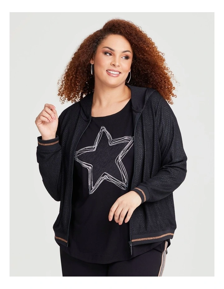 Texture Play Zip Jacket in Black image 3