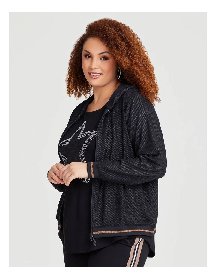 Texture Play Zip Jacket in Black image 4