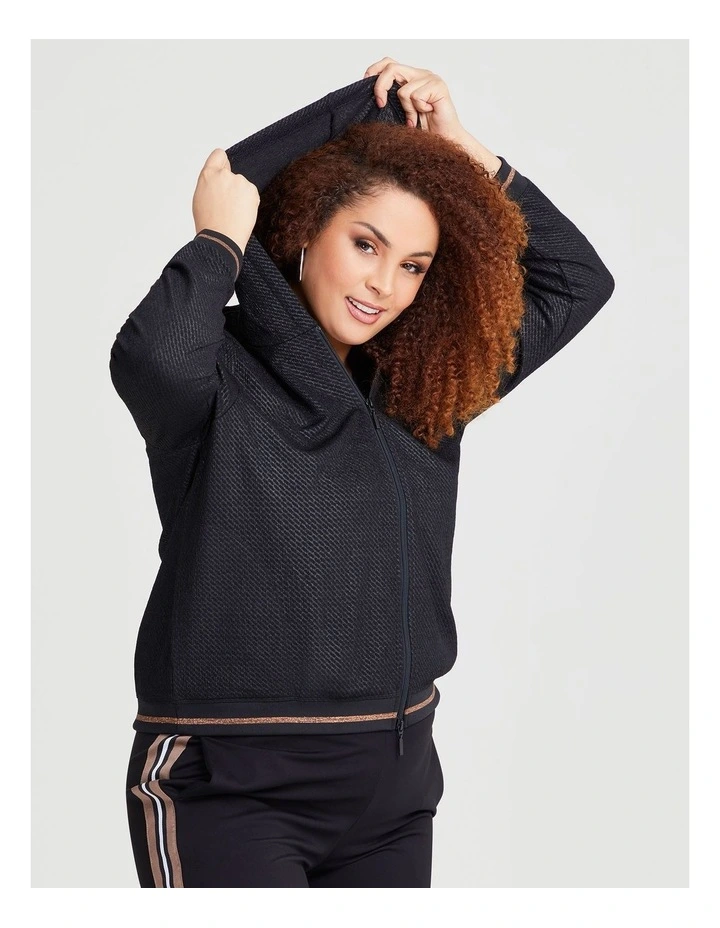 Texture Play Zip Jacket in Black image 5