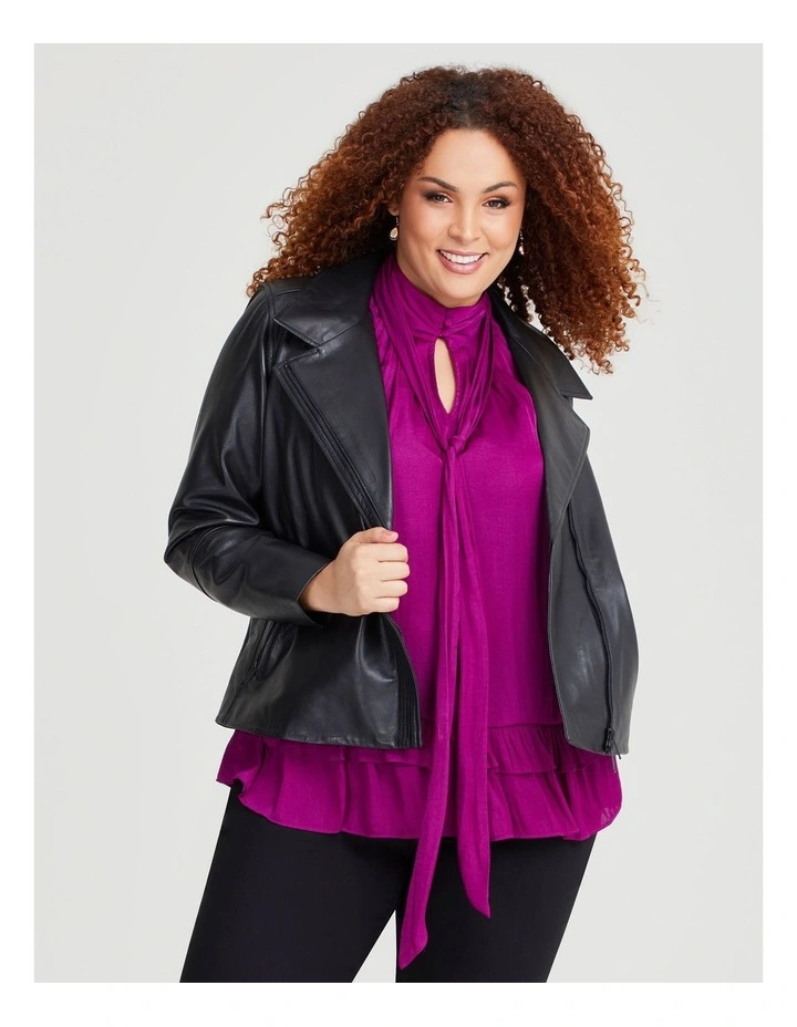 Leather Kayla Jacket in Black image 1