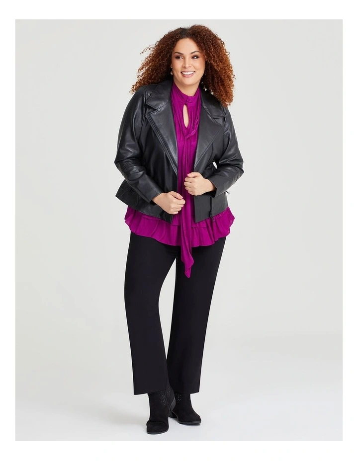 Leather Kayla Jacket in Black image 4