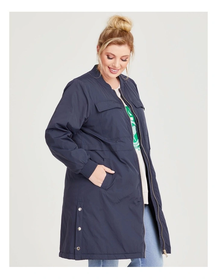 Shower Resistant Zip Jacket in Navy image 3