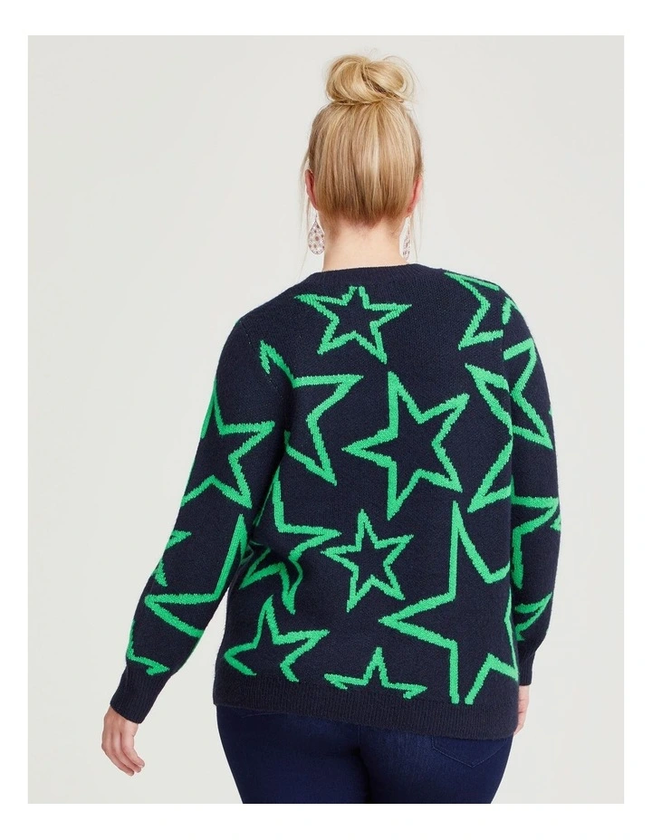 Bright Stars Knit Jumper in Navy image 2