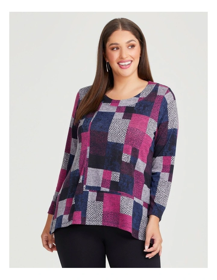 Patchwork Geo Top in Print image 1